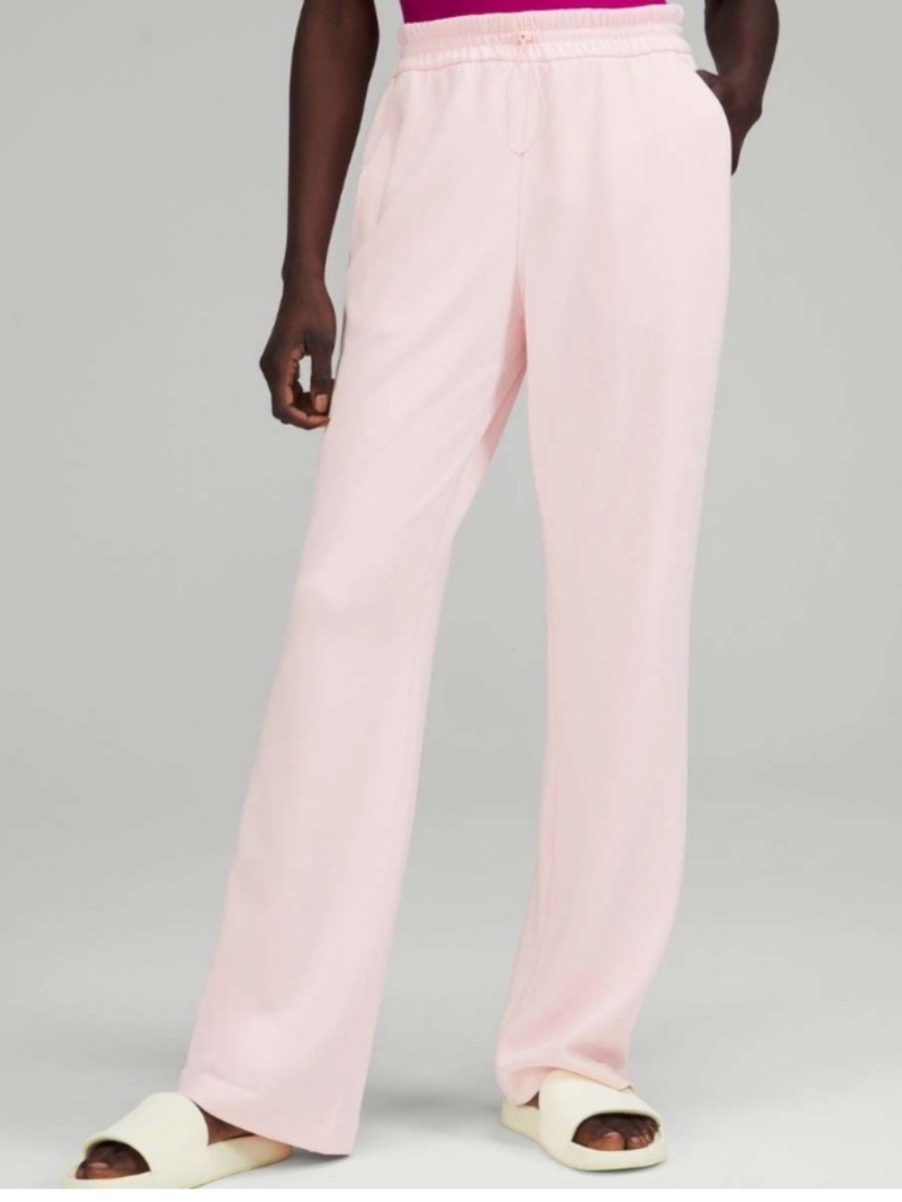 Lululemon soft stream high rise pants in light pink